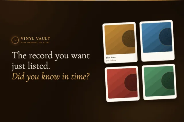 Vinyl Vault wantlist alert showing newly listed records
